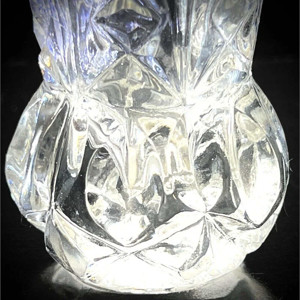 Kristal Zajecar 24% Lead Crystal Diamond  Cut 4” Bud Vase- Yugoslavia-Vintage
